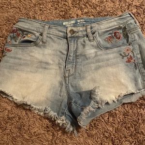 floral jean shorts